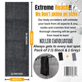 Extra Rough Exfoliating Washcloth-Extreme Body & Back Scrubber for Shower, Extra Long, Hygienic Rough Exfoliator, Men & Women, 2 Count Pack, Black