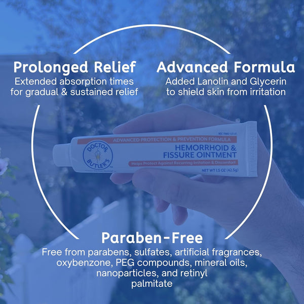 Doctor Butler'S Advanced Hemorrhoid & Fissure Ointment â Lidocaine Hemorrhoid Treatment and Fissure Treatment Extra Strength Formula, Heals and