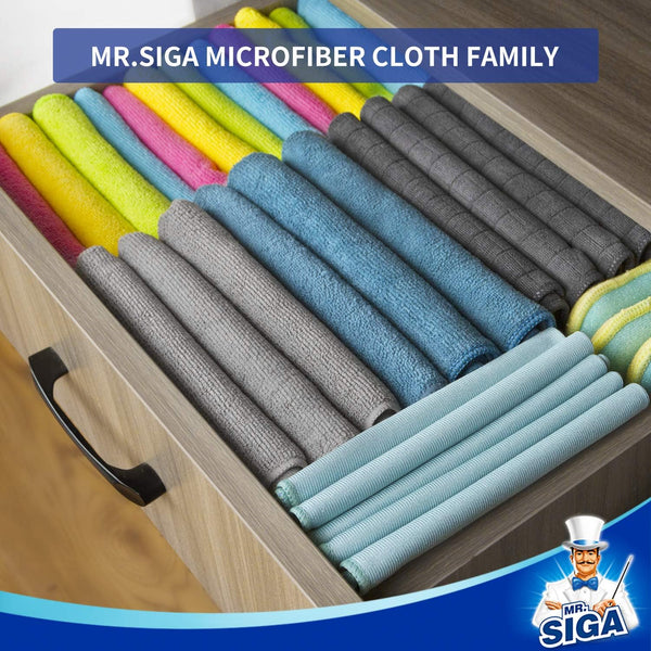 MR.SIGA Microfiber Cleaning Cloth, Pack of 24, Size:12.6" X 12.6