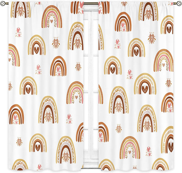 Cinbloo Rainbow Curtains 42Wx63L Inch Rod Pocket Pastel Starts Unicorn for Kids Room Decor Mermaid Child Nursery Princess Teen Girls Playroom