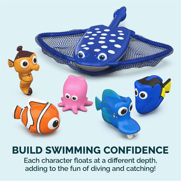 Swimways Disney Finding Dory Mr. Ray'S Dive and Catch Game, Bath Toys and Pool Party Supplies for Kids Ages 5 and Up