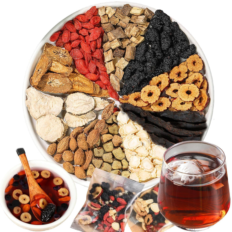 Kidney Tea Formula Ginseng Six Treasure Tea, 10 Precious Ingredients Formula, 260G/Box Ginseng Five Treasure Aid Root Kidney Tea, Men'S Kidney Tea