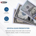 BCW Currency Topload Holder - Pack of 25 | Clear Rigid PVC Protective Sleeve for Standard US Dollar Bills | Archival Safe, Scratch-Resistant