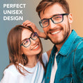 Stylish Blue Light Blocking Glasses for Women or Men - Ease Computer and Digital Eye Strain, Dry Eyes, Headaches and Blurry Vision - Instantly