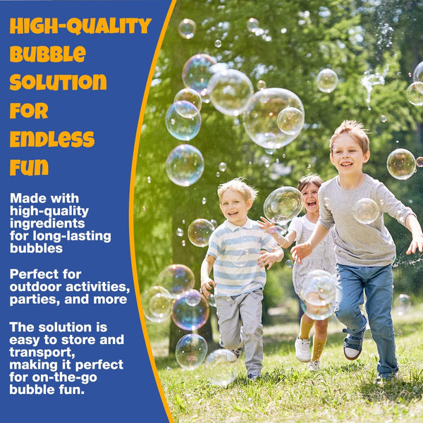 Bubble Solution | Bubbles Refill Solution 4L/136Oz. | 2-Pack Ready to Use Solution for Bubble Machines & Other Bubble Blower Toys for Toddlers &
