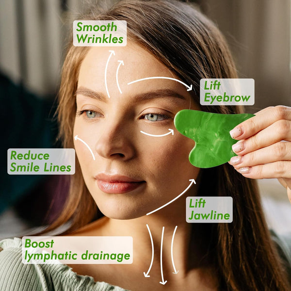 Gua Sha & Ice Roller for Face, Small Gifts, Facial Tools for Puffiness and Redness Reducing Skin Care Routine, Self Care Massage Gift for Women Men