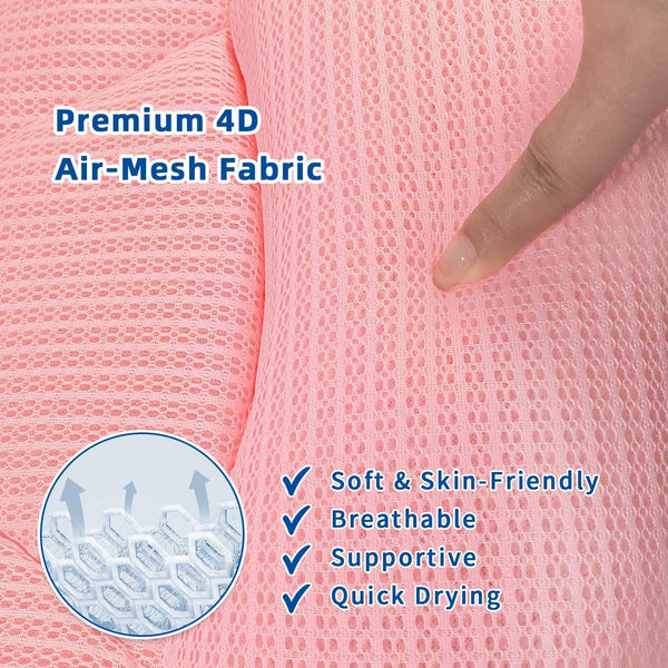 Bath Pillow, Bath Pillows for Tub Neck and Back Support, Bathtub Pillows for Head and Neck with 6 Strong Non-Slip Suction Cups, 4D Air Mesh, Bath
