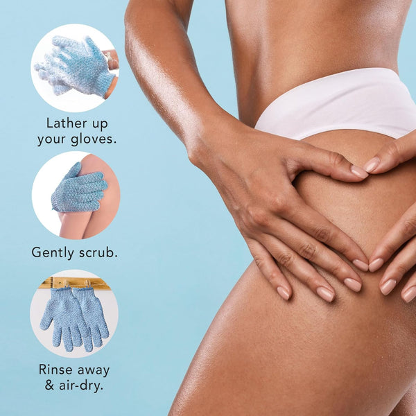 Exfoliating Glove - Shower Gloves for Body Scrub for Women & Men, Body Scrubber Mitt