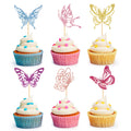 24 PCS Glitter Butterfly Cupcake Toppers Butterfly Theme Party Decoration for Wedding Baby Shower Birthday Party