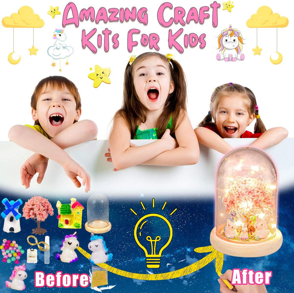 YOFUN Make Your Own Unicorn Night Light - Unicorn Craft Kit for Kids, Arts and Crafts Nightlight Project Novelty for Girl Age 4 to 9 Year Old,