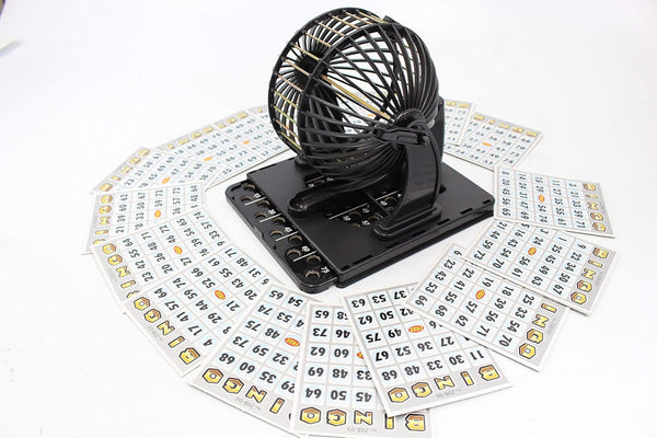 Powertrc Bingo Machine Cage Game Set | with Bingo Balls | Classic Cage | Bingo Tray (Classic Version)
