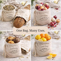 Simply H&K Linen Bread Bags [Pack of 3] with Inner Lining - Keeps Homemade Bread Fresh & Secure - Perfect for Sourdough & Gift Giving - Set of