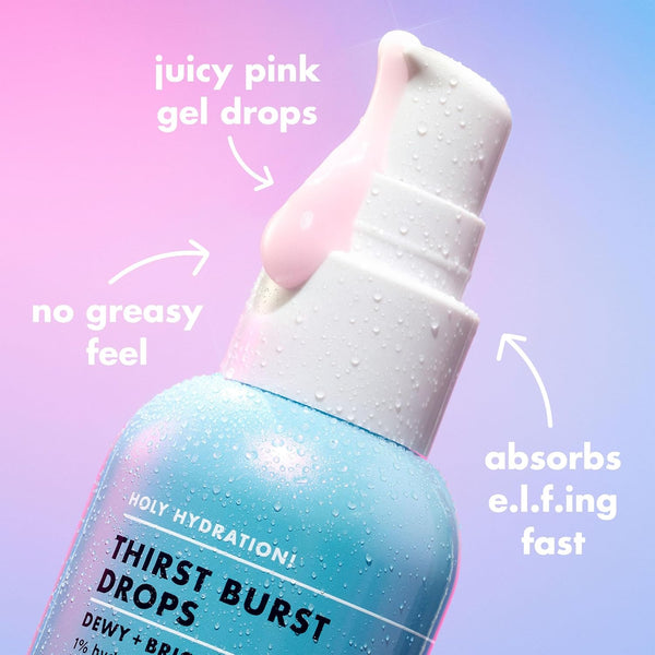 E.L.F. SKIN Holy Hydration! Thirst Burst Drops, Serum for a Radiant Complexion Instantly & over Time, Made with Hyaluronic Acid, Vegan & Cruelty-Free