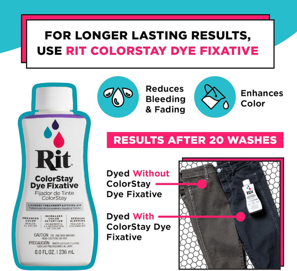 Rit Dye 88150 All Purpose Liquid Dye, Black, 8 Fl Oz (Pack of 1)