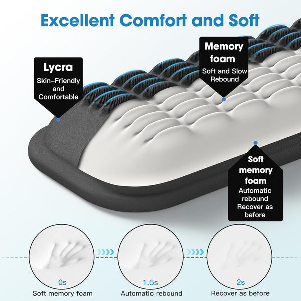 MEKASS Keyboard Wrist Rest, Soft Memory Foam Wrist Support for Keyboard, Keyboard Hand Rest Pad for Wrist Pain Relief, Keyboard Wrist Guard for