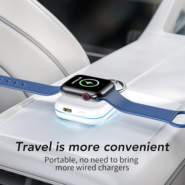 HUOTO Portable Watch Charger for Apple Watch Series 9,Portable Magnetic Iwatch Charger 1200Mah Power Bank Mini Purse Items Fast Keychain Charging