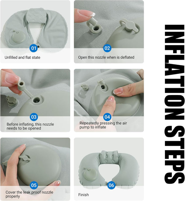 MABOZOO U-Shaped Hot Bathtub Pillow,Inflatable Spa Pillows for Hot Tub with Adjustable Button for Shower, Neck Support Headrest & Leg Pillow for