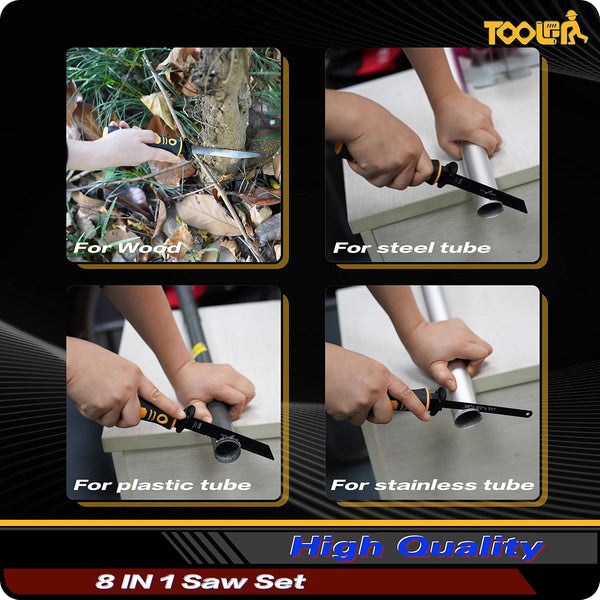 8-In-1 Multi Blades Hand Saw, Drywall Cutter. Hacksaw. Long Blade Hand Saw, Jab Saw, for Cutting Drywall, Sheetrock, Wood, Metel, Plastic,