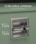 FORIOUS Recessed Toilet Paper Holder, Stainless Steel Durable Tissue Roll Holder Wall Mount for Bathroom Space Saving Design with Mounting