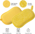 Multipurpose Kitchen Scrub Sponges, Heavy Duty Cleaning Non-Scratch Scrub Sponge, Reusable Microfiber Sponge for Household Cleaning, Random Colors