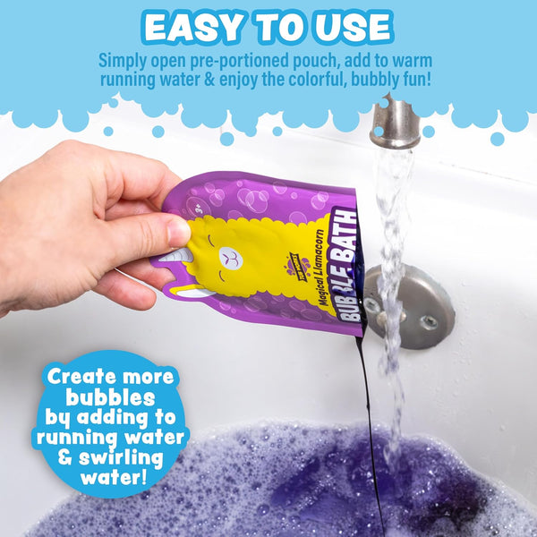 Tub Works® Magical Kids Bubble Bath, Variety 12 Pack | Creates Colorful Water & Tons of Foam Bath Bubbles | Nontoxic | Character-Themed Bubble