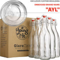 AYL Flip Top Glass Bottle [1 Liter / 33 Fl. Oz.] [Pack of 4] â Swing Brewing Bottle with Stopper for Beverages, Oil, Vinegar, Kombucha, Water,