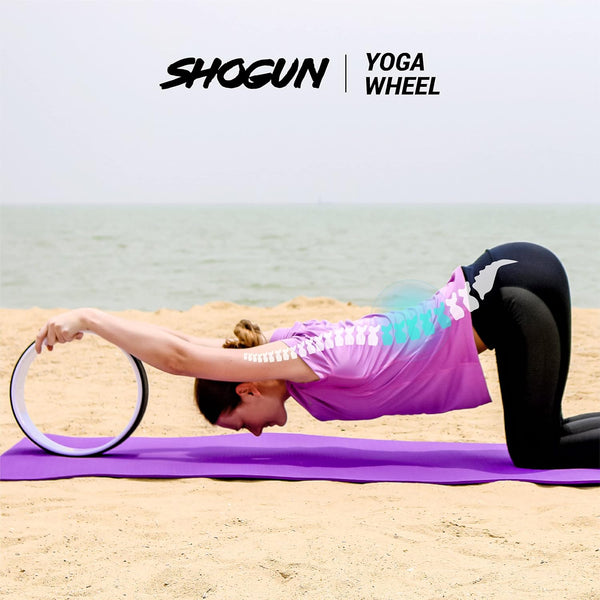 Shogun Yoga Wheel Roller for Back Pain Relief - Back Roller Stretching Device for Spine Stretching, Improved Flexibility & Mobility