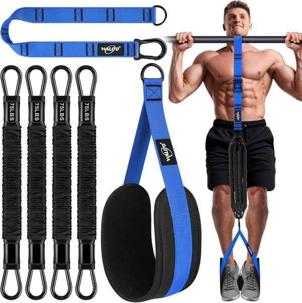 Pull up Assistance Bands, Heavy Duty Assisted Pull up Bands for Pull up Assist, Adjustable Weight/Size with Fabric Feet Mats, Upgrade Pull up