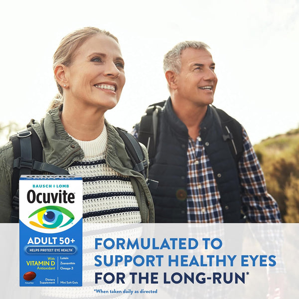 Ocuvite Adult 50+ Eye Vitamins and Mineral Supplements with Lutein, Zeaxanthin and Omega-3 from Bausch + Lomb 90 Soft Gels