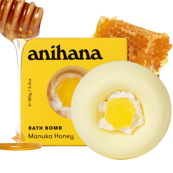 ANIHANA Bath Bombs with Coconut Oil, Paraben Free, Hand-Crafted Luxury Fizzers, Refreshing Peach Smoothie Scent, 6.3 Oz Each, 3 Pack