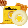 ANIHANA Bath Bombs with Coconut Oil, Paraben Free, Hand-Crafted Luxury Fizzers, Refreshing Manuka Honey Scent, 6.3 Oz Each, 3 Pack