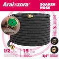 Soaker Hose 25 FT for Garden Beds,Heavy Duty Solid Brass Connector 1/2â Ruber Drip Irrigation for Flower Bed&Yard,Landscaping