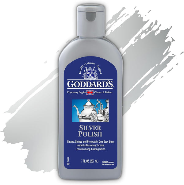 Goddard'S Silver Polish for Sterling Silver and Silver Plate, Liquid Cleaner and Polish for Silver Jewelry, Silverware, and Antiques - All-In-One