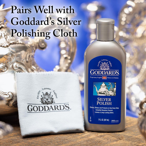 Goddard'S Silver Polish for Sterling Silver and Silver Plate, Liquid Cleaner and Polish for Silver Jewelry, Silverware, and Antiques - All-In-One