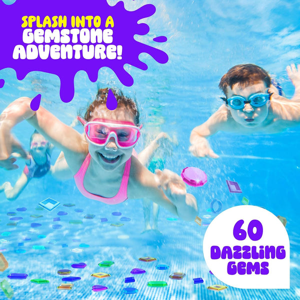 Dan&Darci Pool Gem Hunt Diving Game for Kids - Pools Toys for Kid Ages 6 7 8 9 10 11 12 Year Old - Water Games Swimming Dive Toy - Gifts for