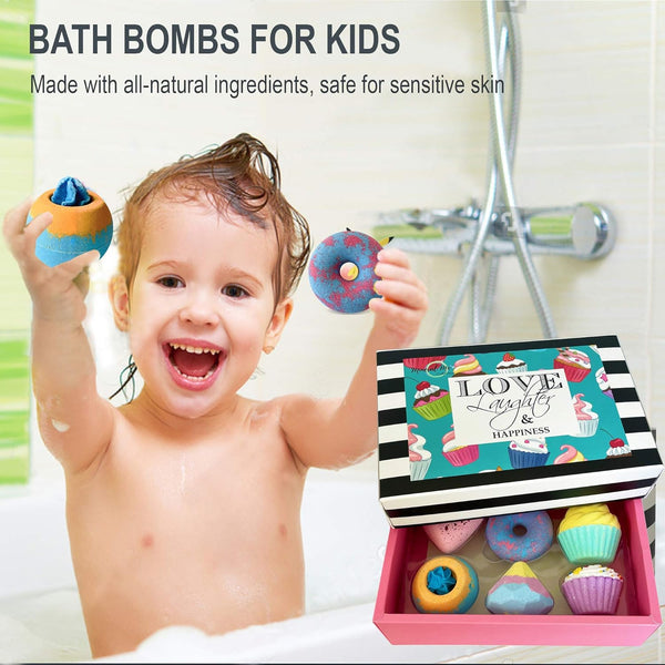 Bath Bombs Gift Set - 6Pc Aromatherapy Natural Bath Bombs with Organic Ingredients, Skin Moisturizing Bubble Bath Fizzy, Gentle for Kids, Relaxing
