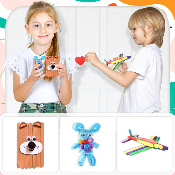 LINAYE 2500+PCS Arts and Crafts Supplies for Kids, DIY Craft Supplies Kit Box for Ages 6-8, Arts and Crafts Kit for Kids, Crafting Supply Set for