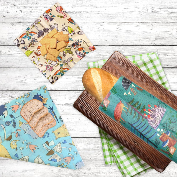 Reusable Beeswax Wrap - 9 Pack Beeswax Wraps for Food, Eco-Friendly Beeswax Food Wraps, Bread Sandwich Wrapper - Organic, Sustainable, Zero Waste,