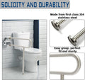 HECASA 24 Inch Handicap Grab Bars Rails 304 Stainless Steel Toilet Handrail Bathroom Safety Bar Wall Mount Floor Support Assist Bar for Disabled