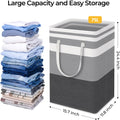 Homehacks 2 Pack Large Laundry Baskets, Waterproof, Freestanding Laundry Hampers, Collapsible Clothes Hamper with Reinforced Handles in Laundry