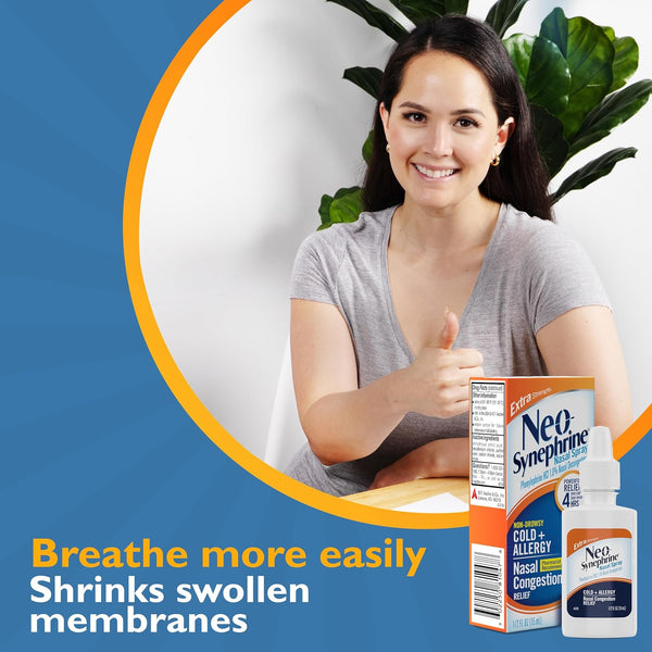 Neo-Synephrine Nasal Spray , Extra Strength Formula, 0.50 Ounces (Value Pack of 2)