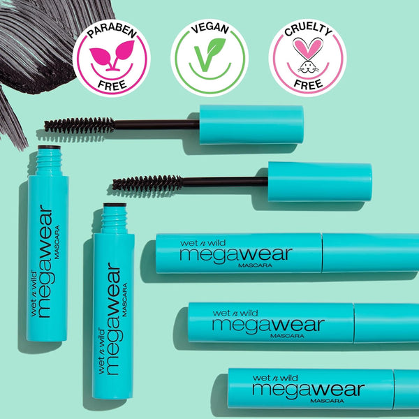 Wet N Wild Enhance and Define Megawear Mascara, Gentle Gel Volumizing Formula That Promotes Full & Healthy Lashes, Enriched with Soy Protein &
