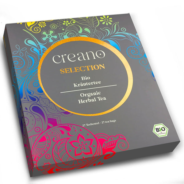 Creano Organic Herbal Tea Sampler Gift Set - Tea Gift Box - 27 Organic Tea Bags in 9 Different Varieties 54 g 27pcs Herbal Tea