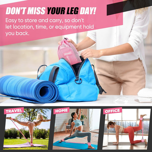 Ankle Resistance Bands with Cuffs for Working Out, Resistance Bands for Women, Exercise Bands for Leg and Glute, Booty Workout Equipment for