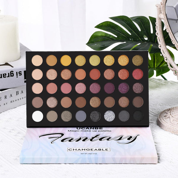 Professional Neutral Smokey Eyeshadow Makeup Palette, Matte Shimmer Metallic Black Grey Dark Goth Eye Shadows for Halloween, Pigmented Warm Smoky
