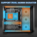 Darkflash ATX Mid-Tower Gaming PC Case, Back Plug-In BTF Motherboard, with 4 ARGB Fans Computer Case, Full View Curve Glass Dual-Chamber PC Case,