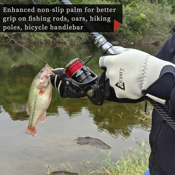 Drasry Neoprene Fishing Gloves Touchscreen 3 Cut Fingers Warm Cold Weather Suitable for Men and Women Ice Fishing Fly Fishing Photography