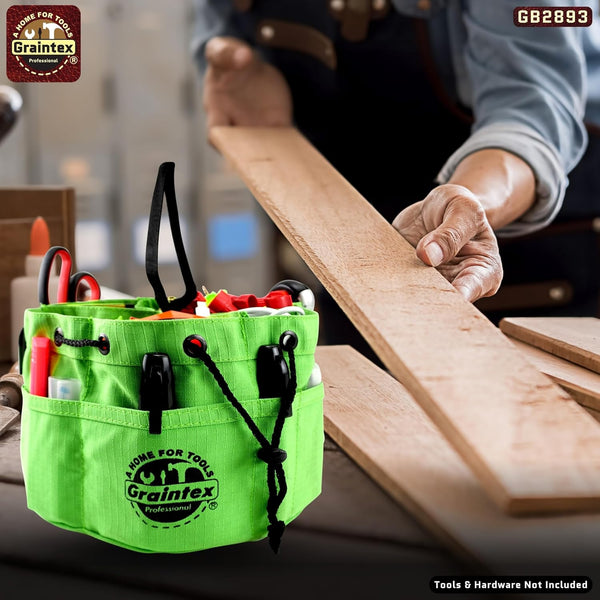 Graintex 18 Pockets Grab Bag Rip-stop Canvas Drawstring Closure, Small Part Organizer Pouch, Small Tools, Screws, Parts, Parachute Tool Bag for