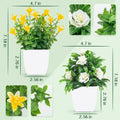 Der Rose 2 Pack Fake Plants Mini Artificial Faux Plants with Flowers for Home Office Table Room Farmhouse Decor Indoor