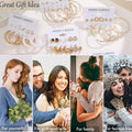 54 Pairs Gold Hoop Earrings Set for Women Multipack, Boho Fashion Statement Stud Hoop Earrings Pack with Pearl Butterfly Shaped Assorted Small Big